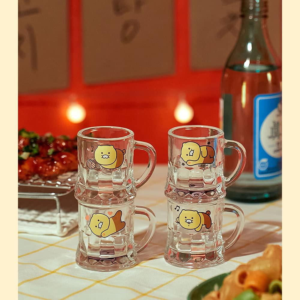 Kakao Soju Shot Glasses Set of 4 in Gift Box - Choonsik Glass