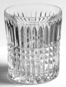 fostoria clear aspen 3 7/8" heavy double old fashioned glass (discontinued 1982)
