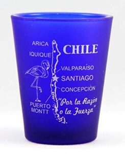 chile cobalt blue frosted shot glass
