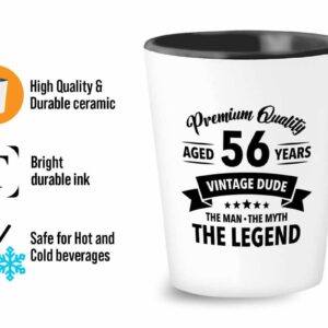 Bubble Hugs 56 Birthday Shot Glass 1.5oz - aged 56 years vintage dude - Turning 56 56th Birthday Born in 1967 Dirty Fifty Gifts Work Bestie