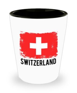 switzerland flag shot glass funny gifts - swiss pride flag hometown country pride, travel, souvenir, vintage switzerland flag ceramic cup