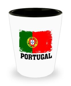 portugal flag shot glass funny gifts - portuguese pride flag vintage, soccer, football team, hometown, travel portugal flag ceramic cup