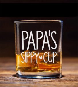 htdesigns papa's sippy cup old fashion rocks glass funny new dad gifts birthday fathers day gift