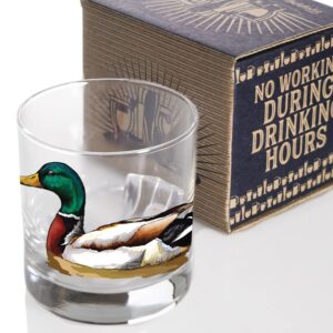 Toasted Tales Mallard Lake and Lodge Collection | 11 oz Bourbon Whiskey Rock Glass | Novelty Whiskey Tasting Glasses | Home Décor Accessory | Outdoor Glass