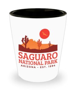 saguaro national park shot glass arizona cactus souvenir
