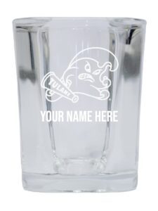 personalized customizable tulane university green wave etched square shot glass 2 oz with custom name (1) officially licensed collegiate product
