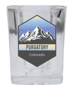 r and r imports purgatory colorado ski adventures 2 ounce square base liquor shot glass