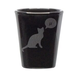 mu cat shot glass (black)