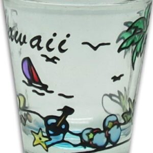 Hawaiian Hand Painted Shot Glass Palm Beach