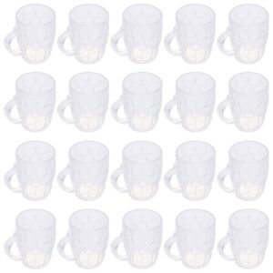gadpiparty plastic shot glasses 20pcs transparent beer mugs mini shot glasses clear tiny wine cups beer mugs shot beverage tasting cups for beer sports food samples wedding party favors beer glasses