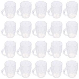 Gadpiparty Plastic Shot Glasses 20pcs Transparent Beer Mugs Mini Shot Glasses Clear Tiny Wine Cups Beer Mugs Shot Beverage Tasting Cups for Beer Sports Food Samples Wedding Party Favors Beer Glasses