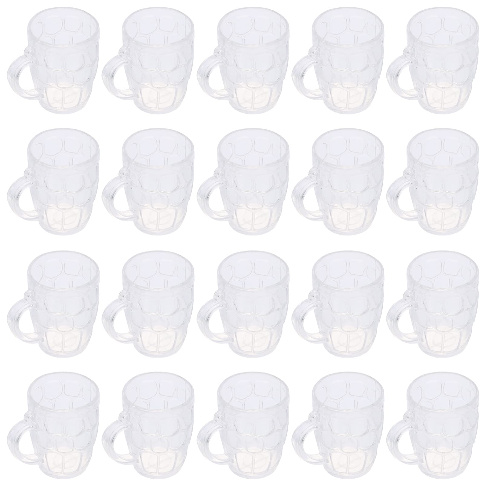 Gadpiparty Plastic Shot Glasses 20pcs Transparent Beer Mugs Mini Shot Glasses Clear Tiny Wine Cups Beer Mugs Shot Beverage Tasting Cups for Beer Sports Food Samples Wedding Party Favors Beer Glasses