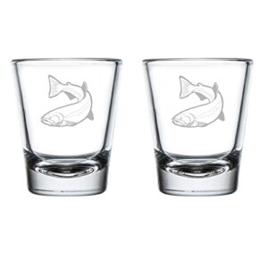 mip set of 2 shot glasses 1.75oz shot glass trout