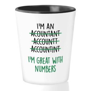 bubble hugs accounting shot glass 1.5oz - great with numbers - accountant cpa auditor employee coworker bookkeeper finance