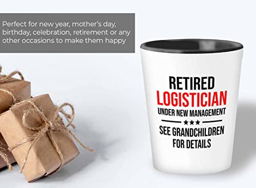 Flairy Land Logistician Shot Glass 1.5oz - Retired logistician - Logistics Coordinator Logistician Logistics Manager Appreciation Gifts