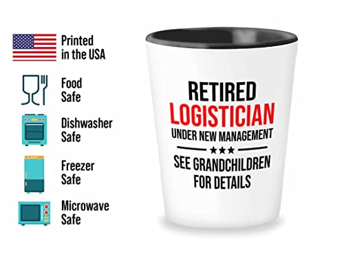 Flairy Land Logistician Shot Glass 1.5oz - Retired logistician - Logistics Coordinator Logistician Logistics Manager Appreciation Gifts