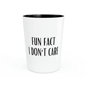 shot glass party ceramic tequila humorous sayings fun fact i do not care sarcasm husband men women 1.9oz / black