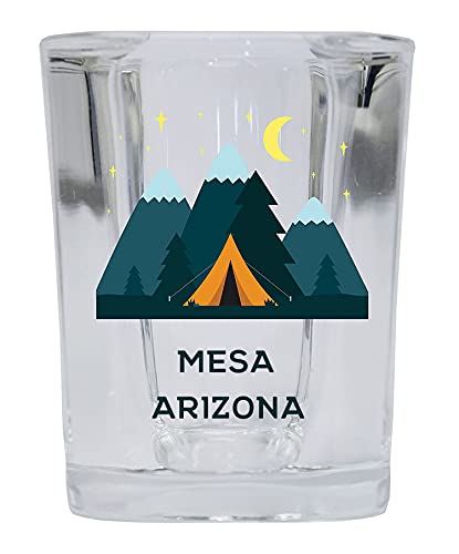 R and R Imports Mesa Arizona 2 Ounce Square Base Liquor Shot Glass Tent Design