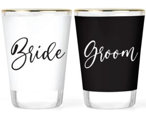 shot glasses bride and groom - wedding shot glasses - bride & groom gift - gift for the couple - wedding gift glass set