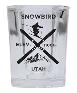 r and r imports snowbird utah ski snowboard 2 ounce liquor shot glass square base