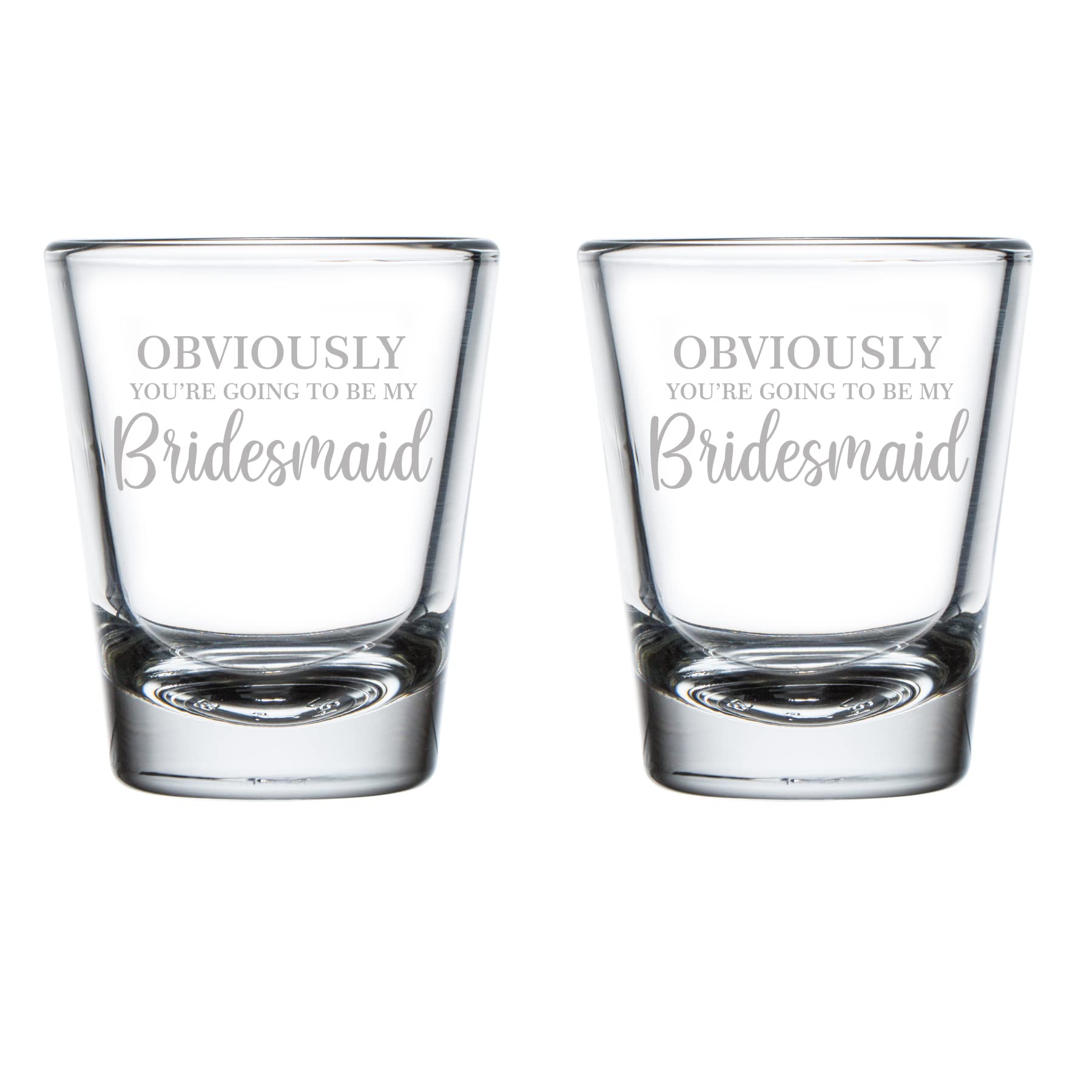 MIP Brand Set of 2 Shot Glasses 1.75oz Shot Glass Bridal Party Bridesmaid Proposal Script