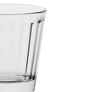 AmazonCommercial Whiskey Rocks Glasses, Fluted Lowball - Set of 8, Clear, 6.7 oz