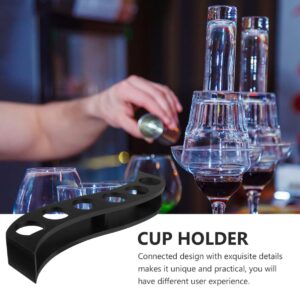 Hemoton Wooden Shot Glass Holder 6 Thick Base S Shape Shot Rack ray for Tequila Whiskey Vodka Cocktail Party Bar Nightclub