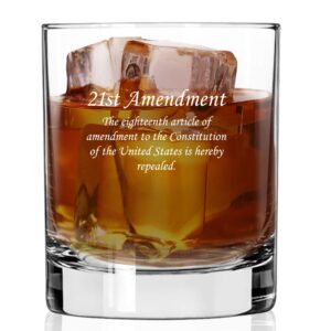 lucky shot - 2nd amendment whiskey glass | novelty old fashioned wine glasses | american usa patriotic scotch glass | old fashioned wine glass gifts | gift for him (11 oz)