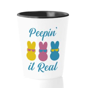 bubble hugs easter shot glass - peepin it real - cute cool bunny rabbit holiday spring season egg hunt celebration gifts for daughter son children bff men women