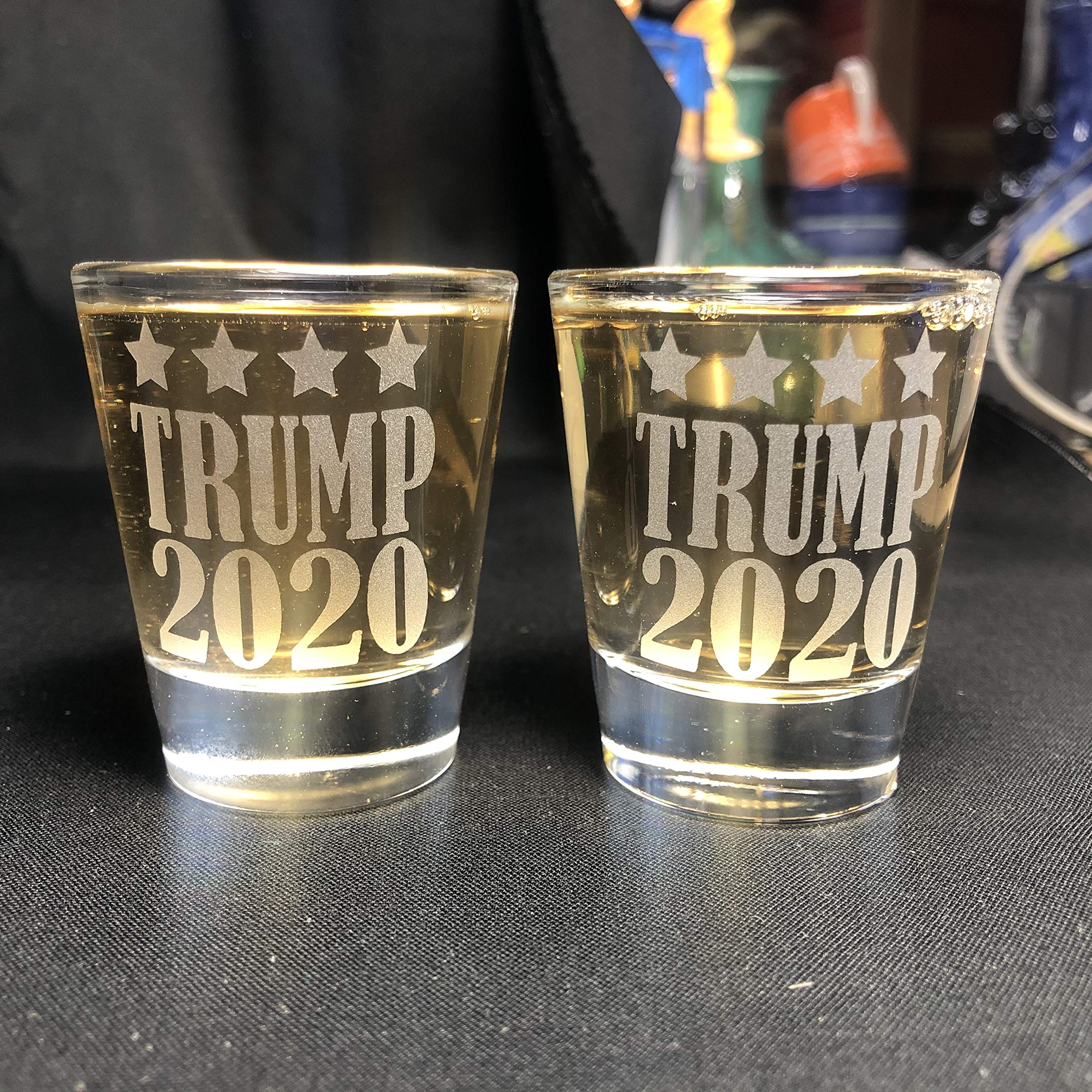 Alankathy mugs shot glass Donald Trump 2020 make america great keep 1.5 oz set of 2