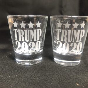 Alankathy mugs shot glass Donald Trump 2020 make america great keep 1.5 oz set of 2