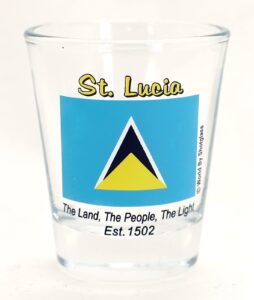 st. lucia flag shot glass