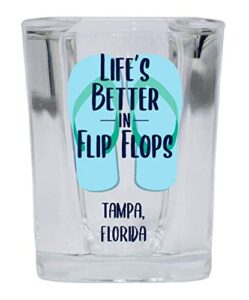 r and r imports tampa florida souvenir 2 ounce square shot glass flip flop design 4-pack