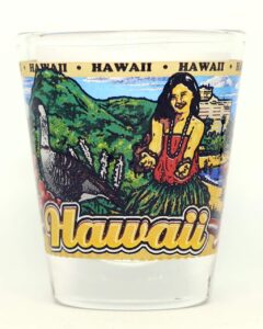 hawaii state wraparound shot glass