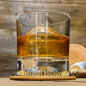Whiskey Glass Set of 2 | Whiskey Gifts for Men | 2 Whiskey Glasses and 2 Coasters | 10oz Glass | Bourbon Glass