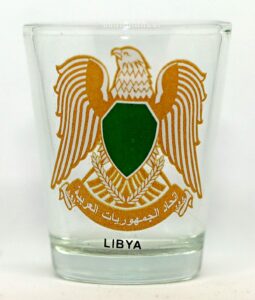 libya coat of arms shot glass