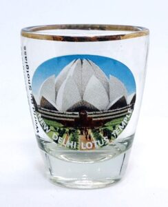 india new delhi lotus temple shot glass