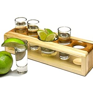 Tequila Shot Glass Serving Tray | Shot Flight, Shot Caddy, Shot Glass Set, Shot Glass Display and Storage … (Center Dish)