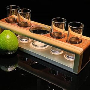 Tequila Shot Glass Serving Tray | Shot Flight, Shot Caddy, Shot Glass Set, Shot Glass Display and Storage … (Center Dish)