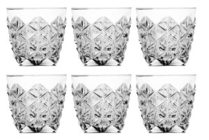 barski tumbler glass - double old fashioned - set of 6 - glasses - designed dof crystal glass tumblers - for whiskey - bourbon - water - beverage - drinking glasses - 12.5 oz. - made in europe