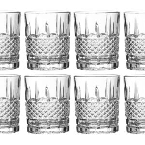 Castlecombe Lowball Whiskey Glasses, 8 Pc. Set, 10.6 ounce Short Drinking Glassware for Liquor, Bourbon, Rye, or Beer, Elegant Drinkware for Men or Women, Dishwasher Safe