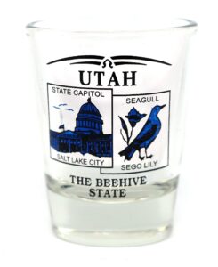 utah state scenery blue new shot glass