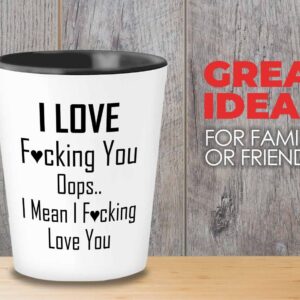 Bubble Hugs Family Shot Glass 1.5oz - I Fcking Love You - Husband Funny Dad Wife Spouse Fiance Fiancee Daughter Children Son