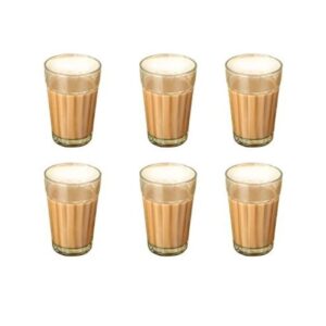 annafi® the cutting chai glasses tea glasses set of 6 small 100 ml durable tempered clear water tumblers for daily use drinking glass for soda juice milk beverage juice cocktails iced glasses