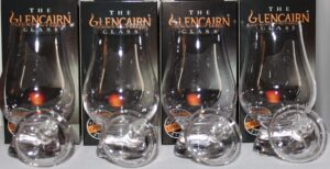 glencairn four official whisky glasses with four ginger jar tops