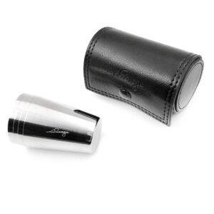 iSavage Shot Glasses with Black Leather Case 1.2oz Each Set of 4 18/8 Stainless Steel, 1pc Reusable Bag-YM201