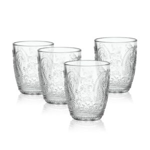 fitz and floyd maddi rocks double old fashioned, set of 4, clear
