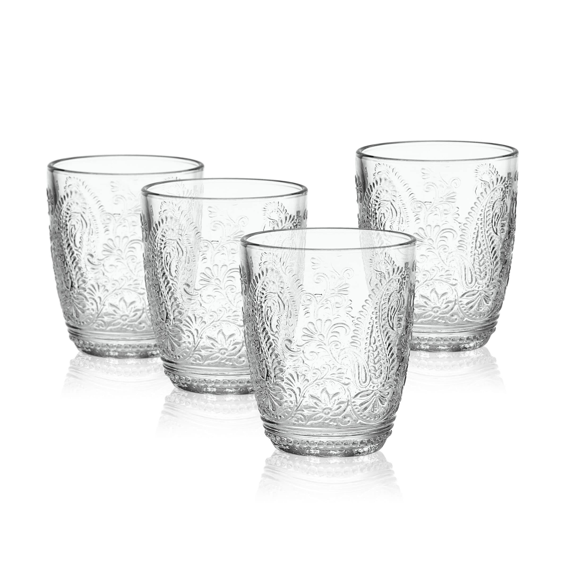 Fitz and Floyd Maddi Rocks Double Old Fashioned, Set of 4, Clear