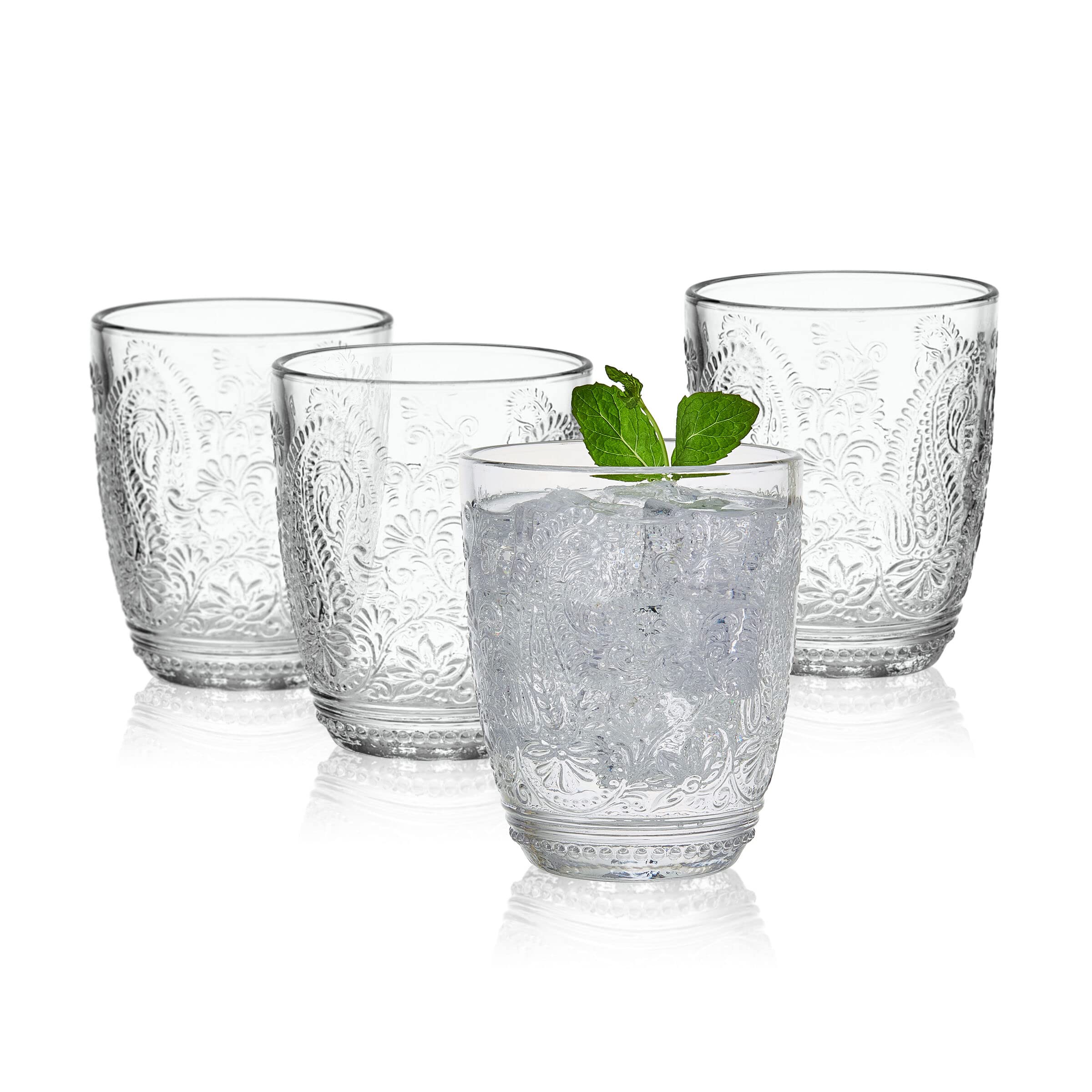 Fitz and Floyd Maddi Rocks Double Old Fashioned, Set of 4, Clear