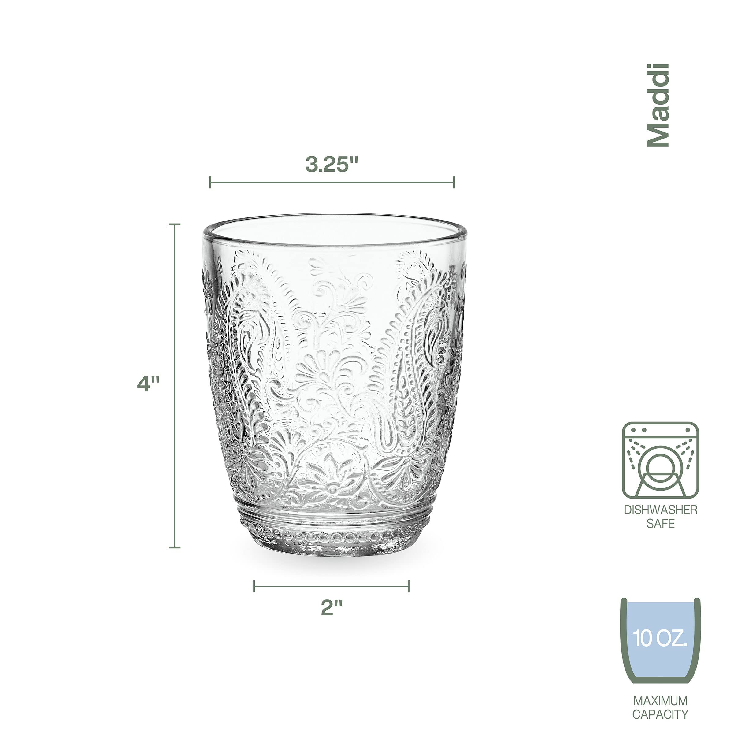 Fitz and Floyd Maddi Rocks Double Old Fashioned, Set of 4, Clear